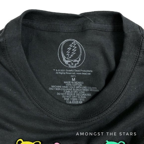 Grateful Dead Dancing Bears Grey Crewneck T-Shirt - Picture 6 of 7